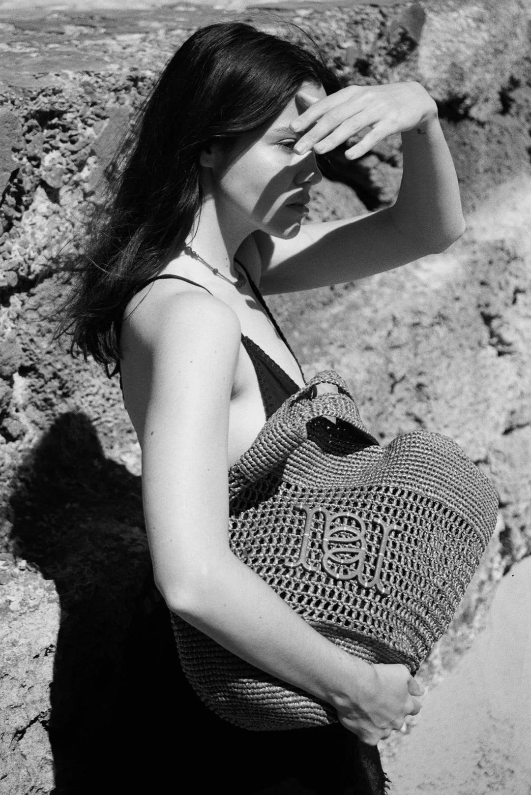 Palma Raffia Tote – Zwart
