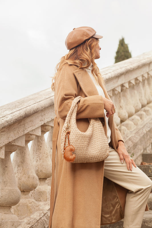 Italiaans Kalfsleer Handtas - Chloe - Beige