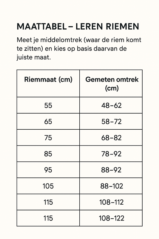 Bovine Leder - Sport Riem Zwart - Full Grained Leather