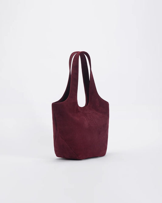 Suede Carry-All Bag Burgundy