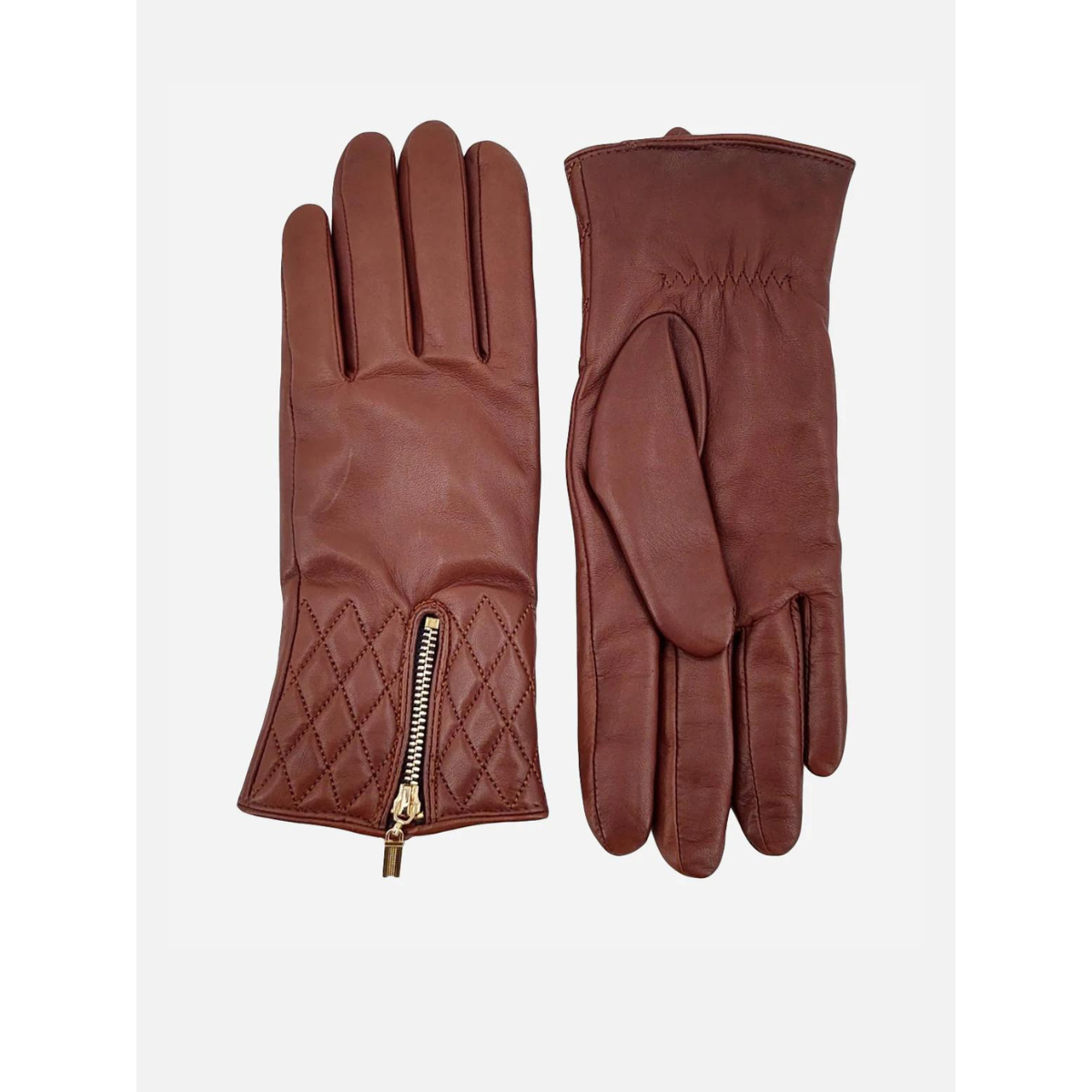Leather Gloves with Zipper.