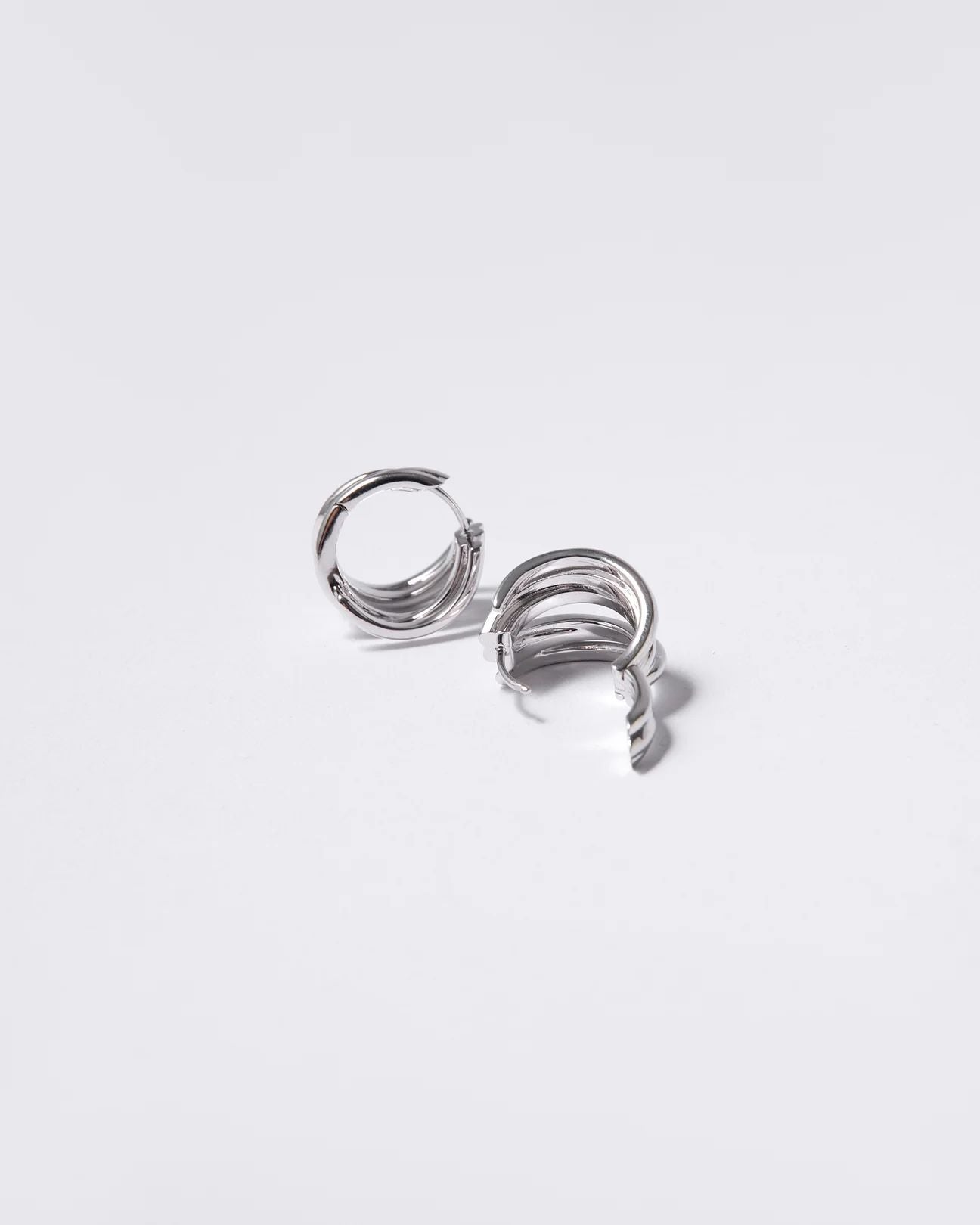 Vein Oorbellen wit goude-geplateerd