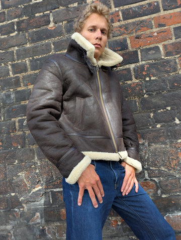 Mouton Shearling Nappa Lam - Donker Bruin