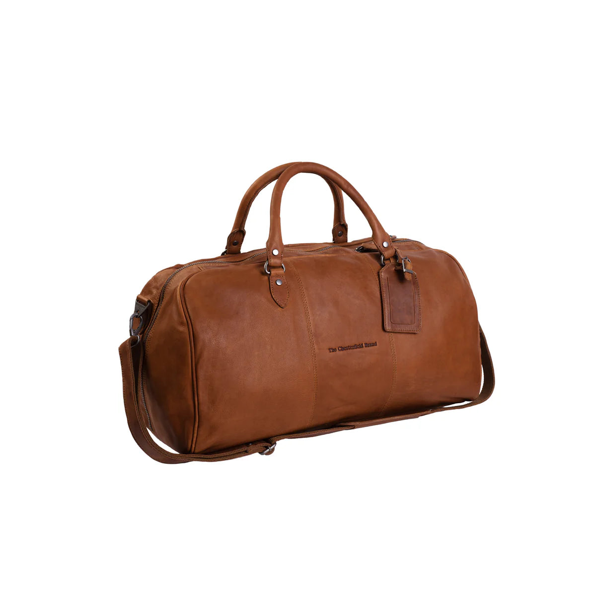Leather Travel Bag William in Cognac - 100% Full grained leather