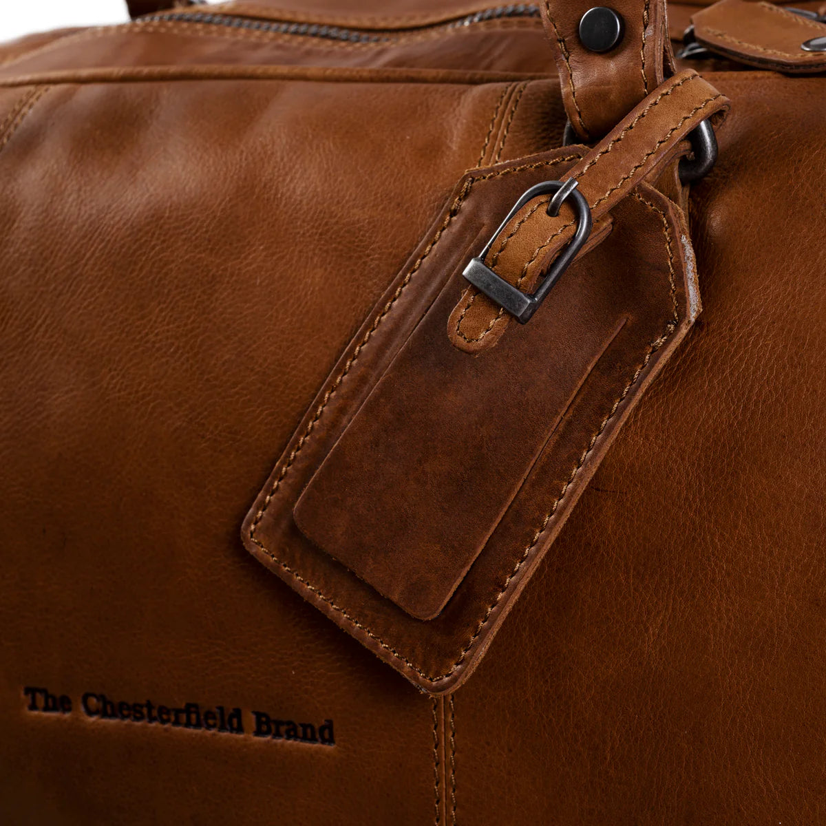 Leather Travel Bag William in Cognac - 100% Full grained leather