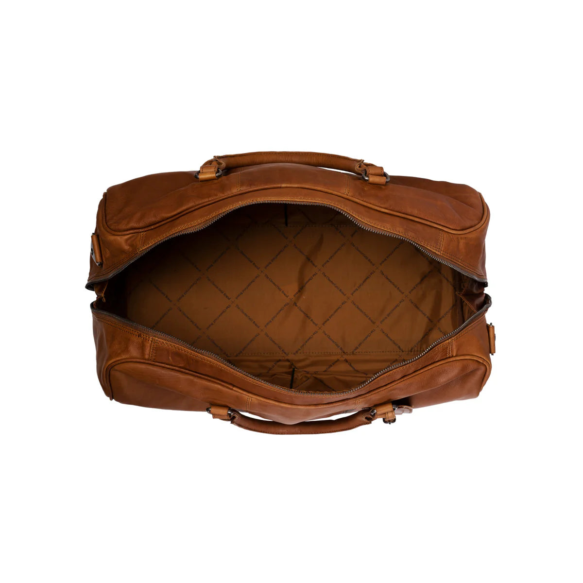 Leather Travel Bag William in Cognac - 100% Full grained leather