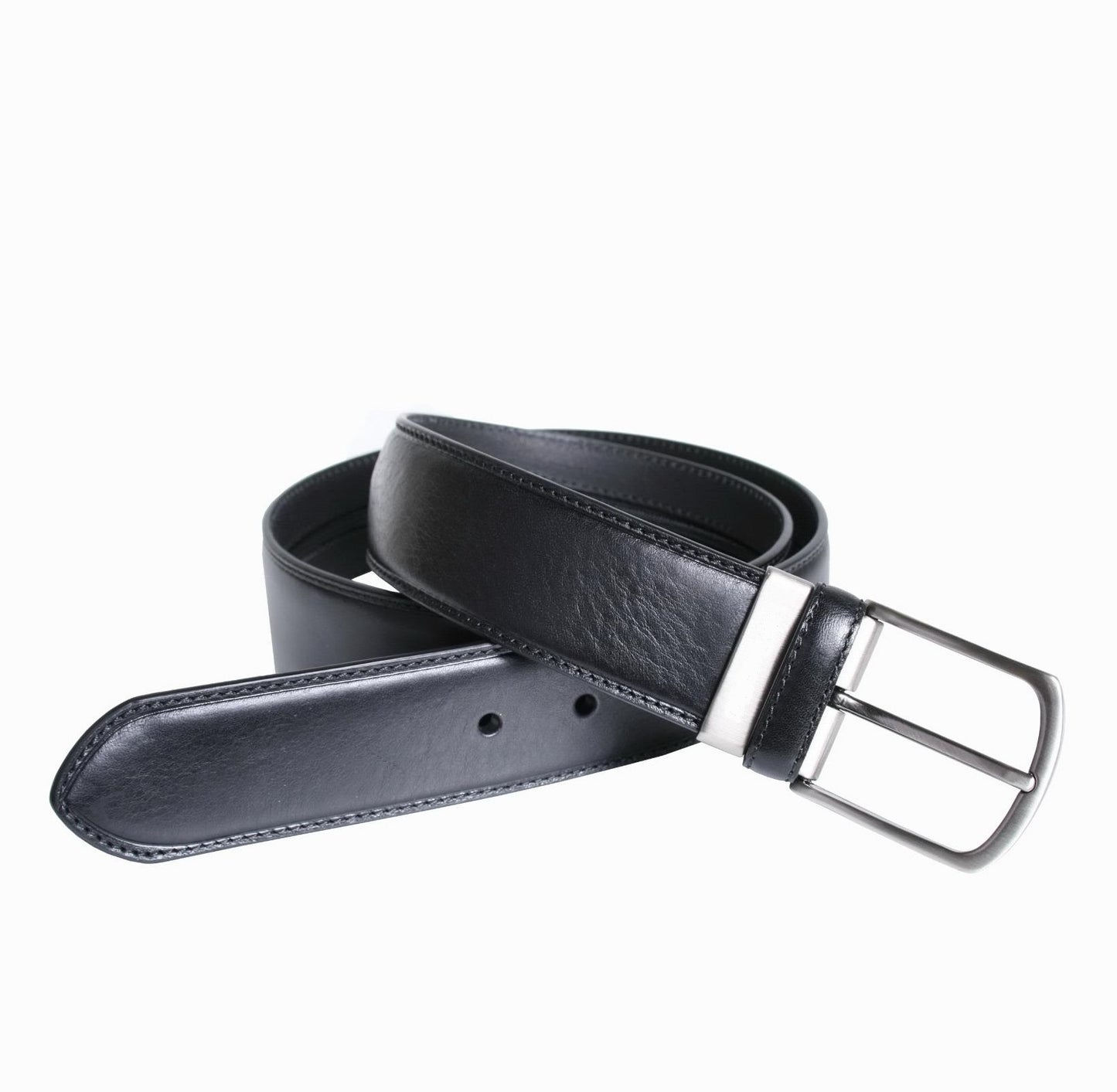 Bovine Leder - Sport Riem Zwart - Full Grained Leather