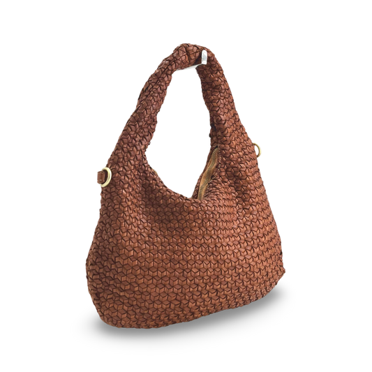 Italiaans Kalfsleer Handtas - Chloe - Cognac