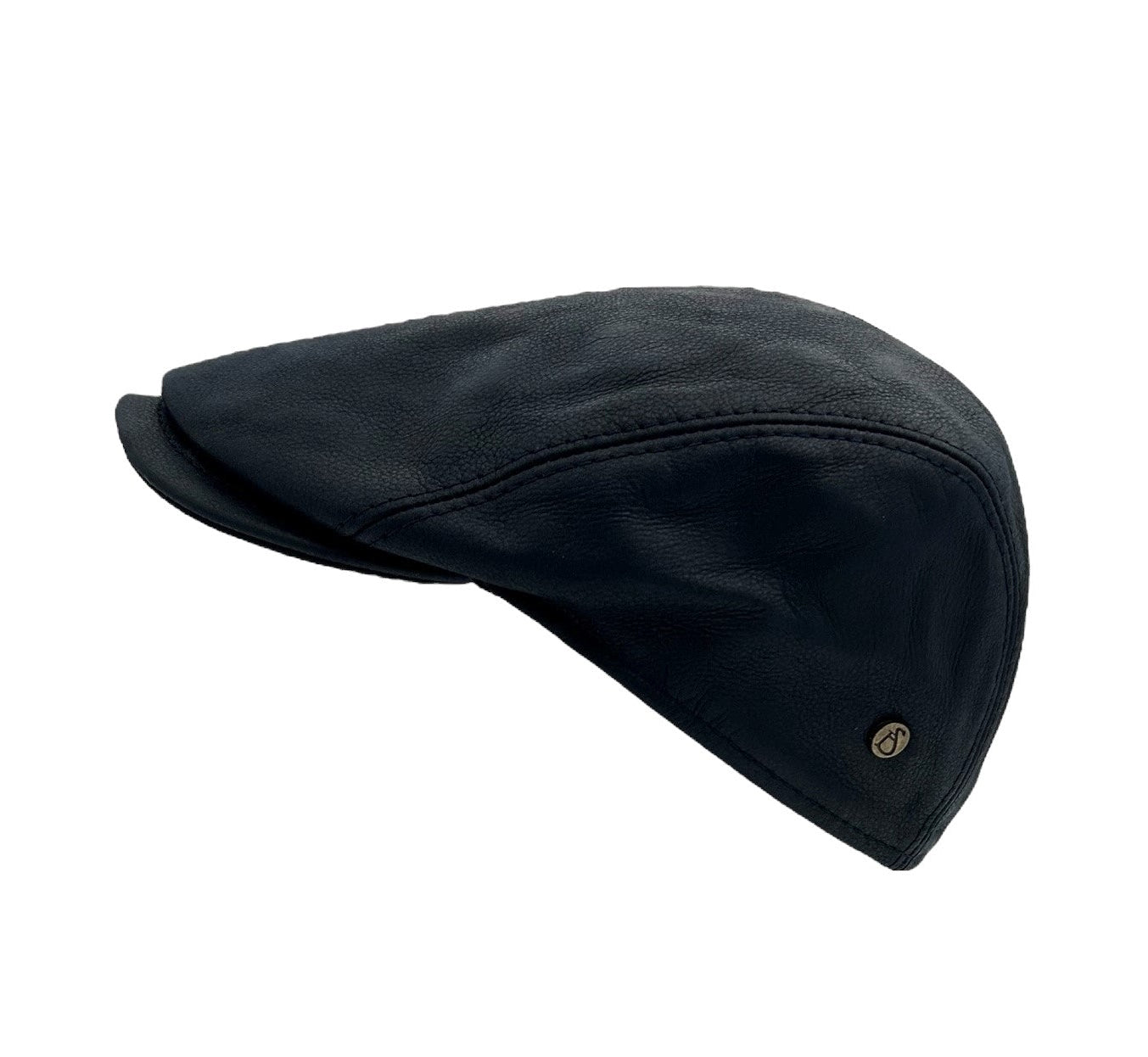 Leather Flat Cap – Handmade in Italy - Black