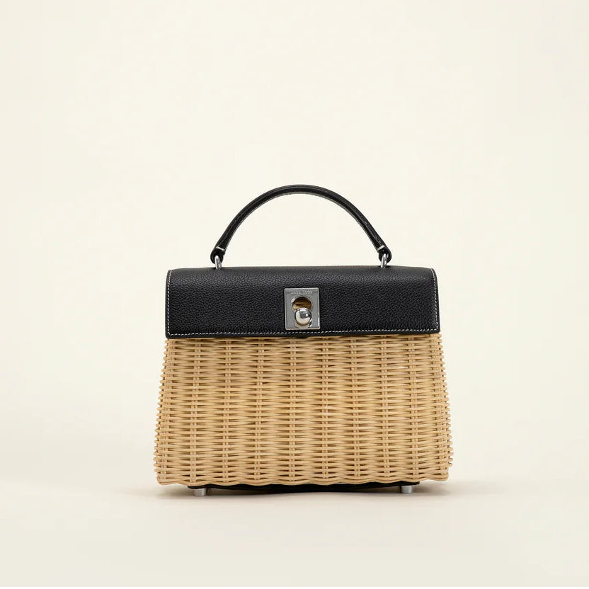 Marie 22 Haute Rattan – Zwart in Box Calf