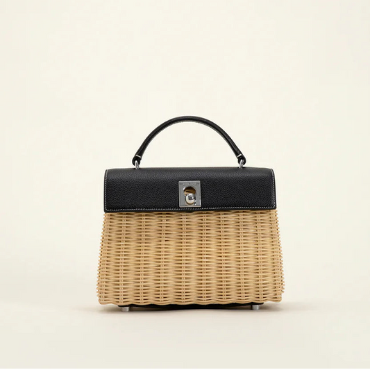 Marie 22 Haute Rattan – Zwart in Box Calf