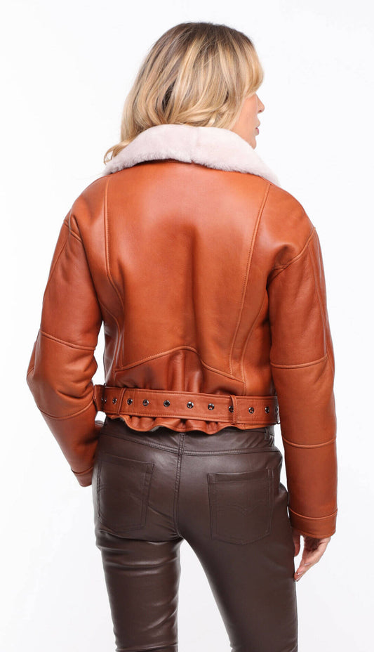Mouton Shearling Biker Jas