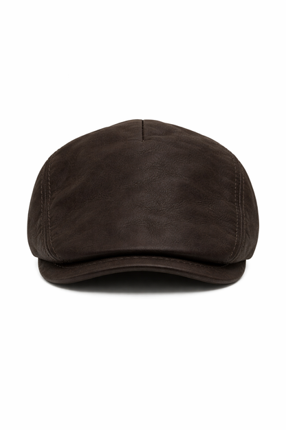 Lederen Flat Cap – Handmade in Italy - Bruin