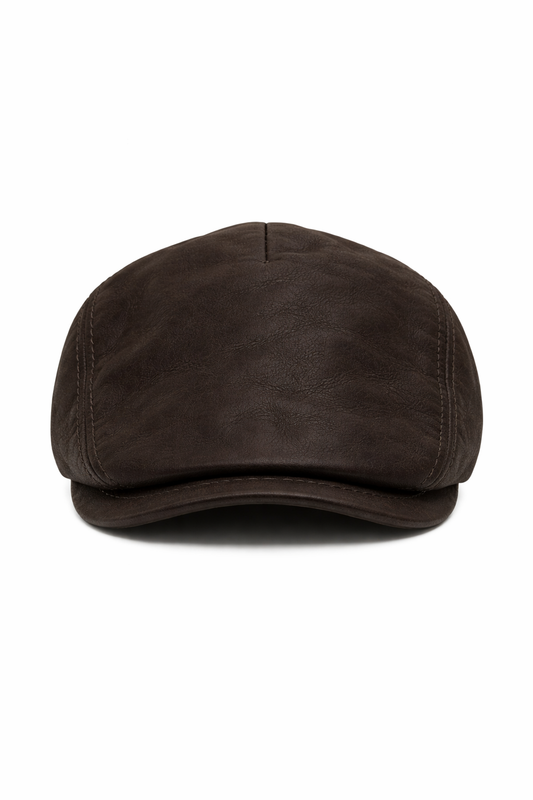 Lederen Flat Cap – Handmade in Italy - Bruin