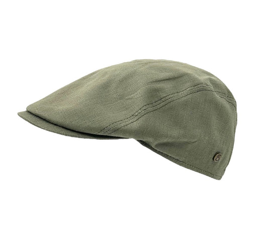 Linnen Flat Cap – Handmade in Italy - Khaki