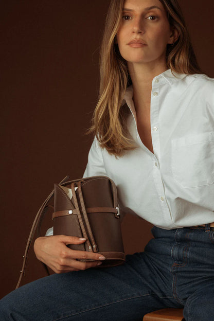 Laina – Bucket tas - Ebbenhout