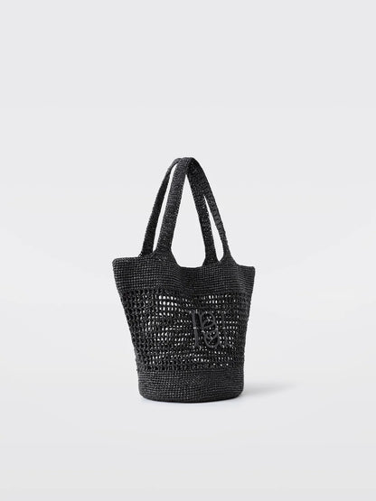 Palma Raffia Tote – Zwart
