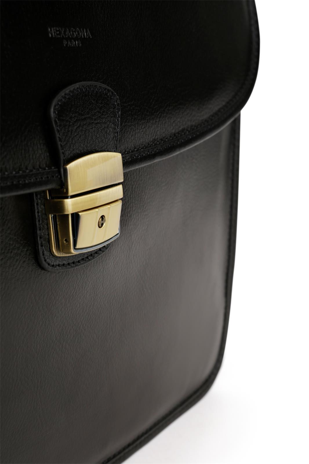 Business / Document Bag A4 – Full-Grain Leather - Black