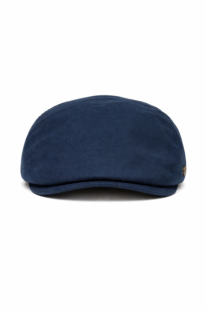 Linen Flat Cap – Handmade in Italy – Navy