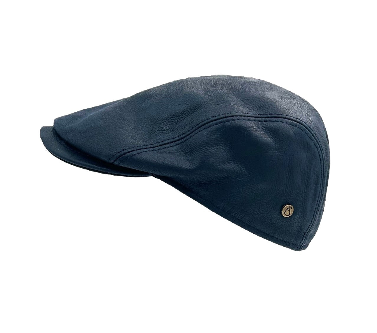 Leather Flat Cap – Handmade in Italy - Navy