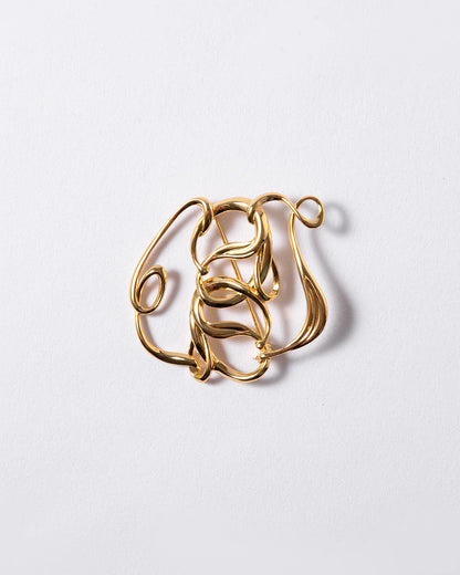 Annaloch Monogram Brooch - 14K Gold Plated