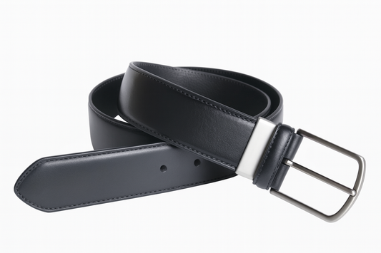 Bovine Leder - Sport Riem Zwart - Full Grained Leather