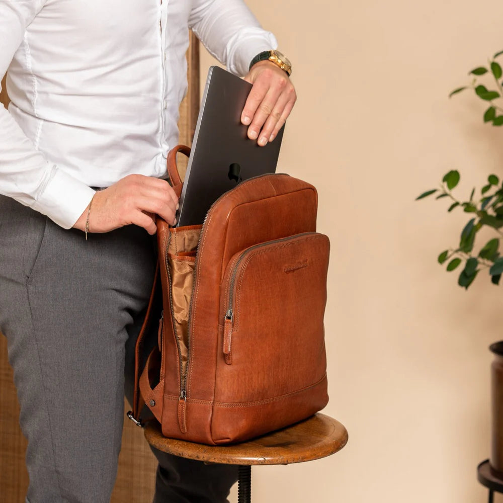 The Chesterfield Brand - Nicola Leren Backpack - Cognac