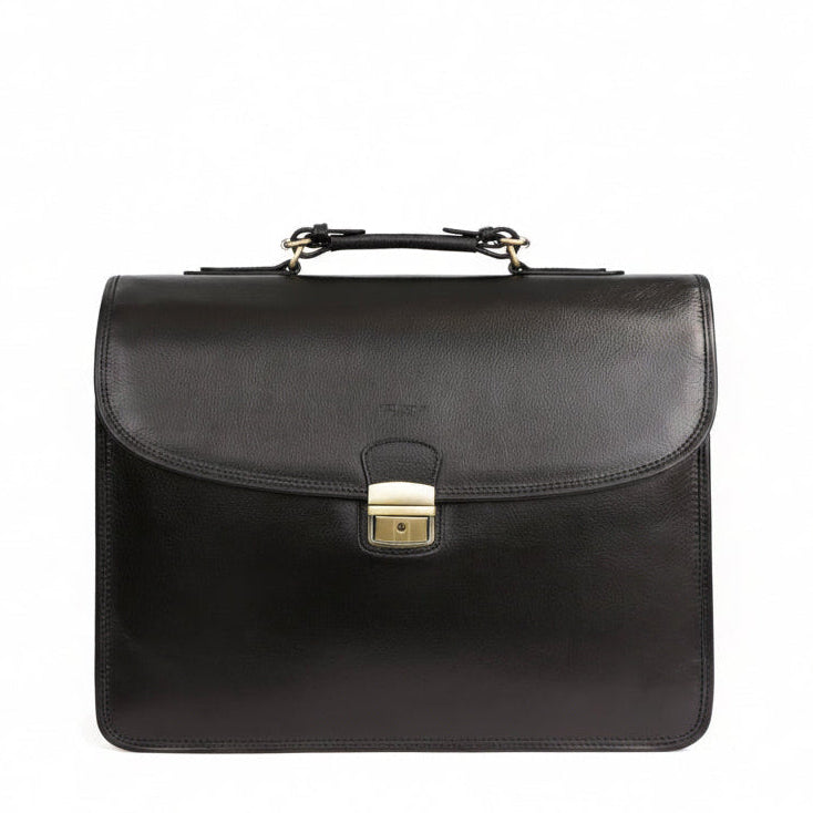 Business / Document Bag A4 – Full-Grain Leather - Black