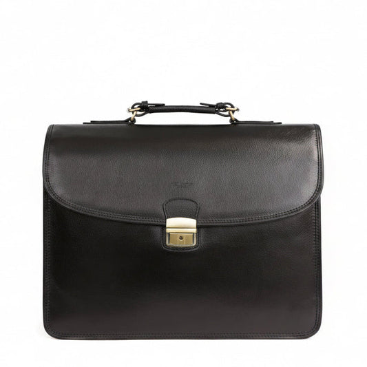 Business / Document Bag A4 – Full-Grain Leather - Black