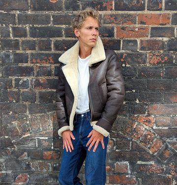 Mouton Shearling Nappa Lam - Donker Bruin