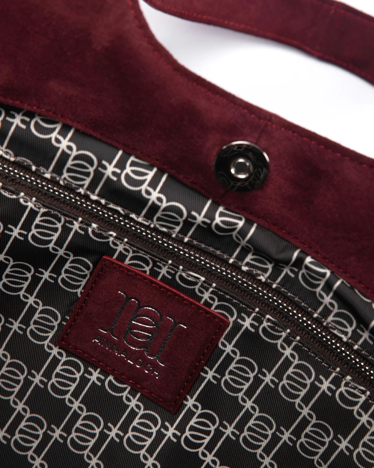 Suede Carry-All Bag Burgundy