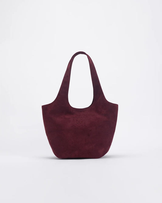 Suede Carry-All Bag Burgundy