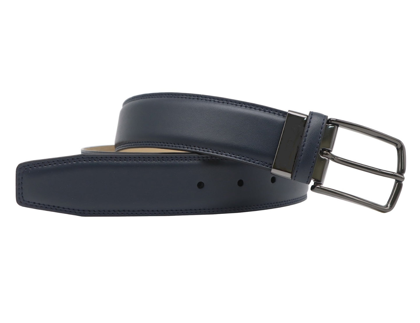 Bovine Leder - 35mm Riem in Navy - Full Grained Leather