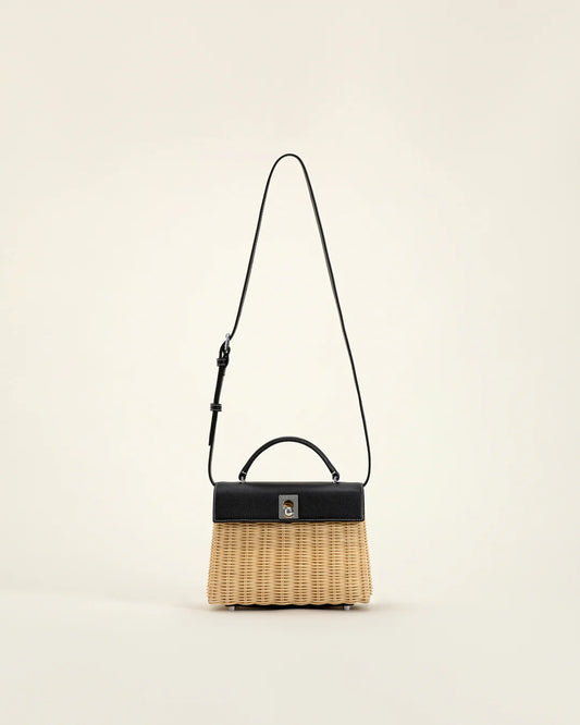 Marie 22 Haute Rattan – Zwart in Box Calf