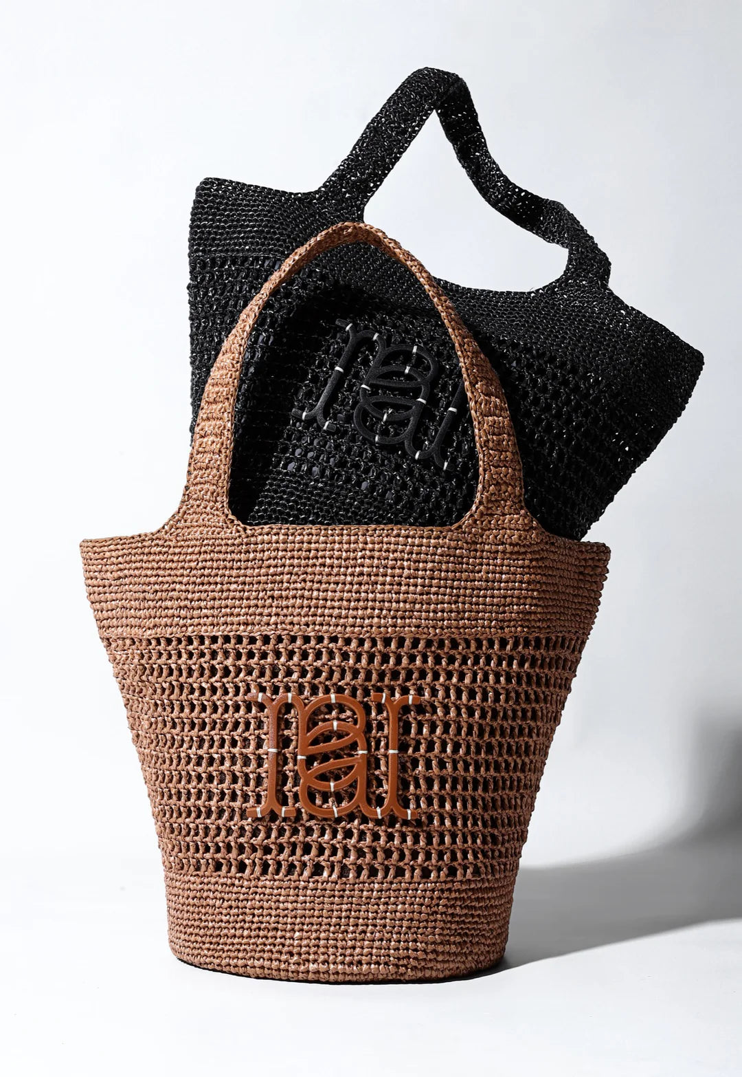 Palma Raffia Tote – Zwart