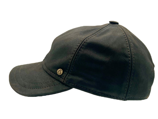 Lederen Baseball Cap – Handmade in Italy - Zwart