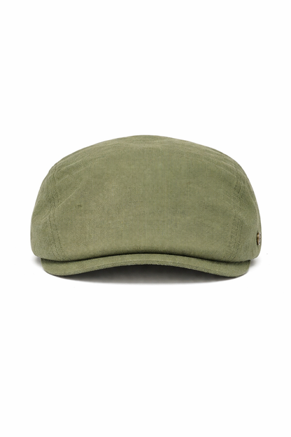 Linen Flat Cap – Handmade in Italy - Khaki