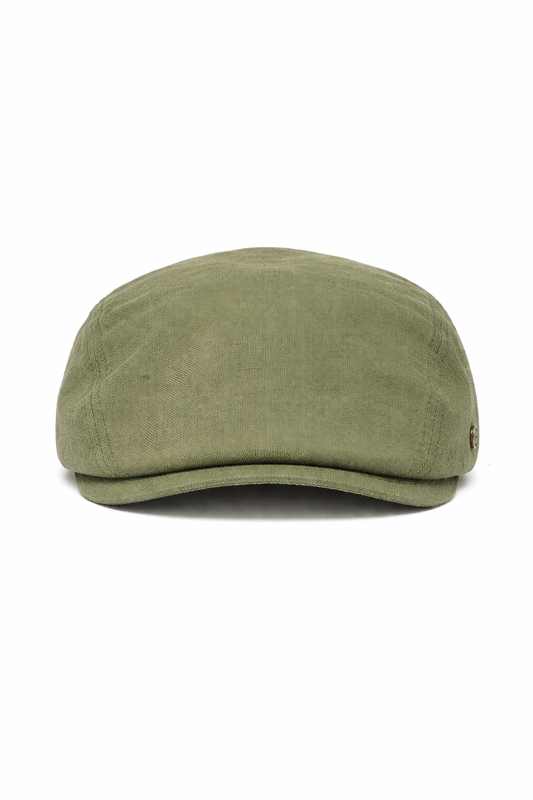 Linnen Flat Cap – Handmade in Italy - Khaki