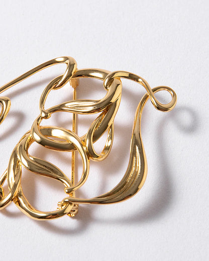 Annaloch Monogram Brooch - 14K Gold Plated