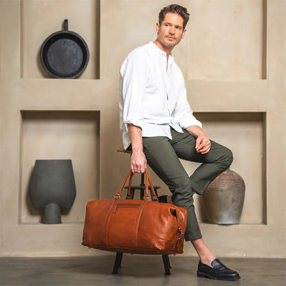 The Chesterfield Brand – Cavoli Leather Travel Bag - Cognac