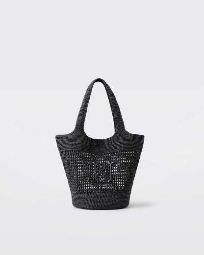 Palma Raffia Tote – Zwart