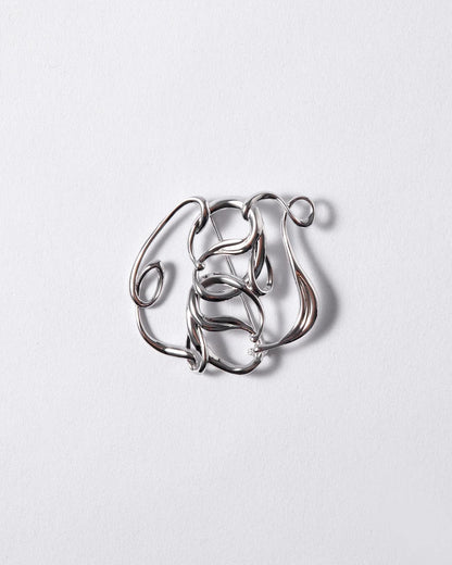 Annaloch Monogram Broche - Witgoud 14karaat Geplateerd
