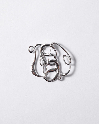 Annaloch Monogram Broche - Witgoud 14karaat Geplateerd
