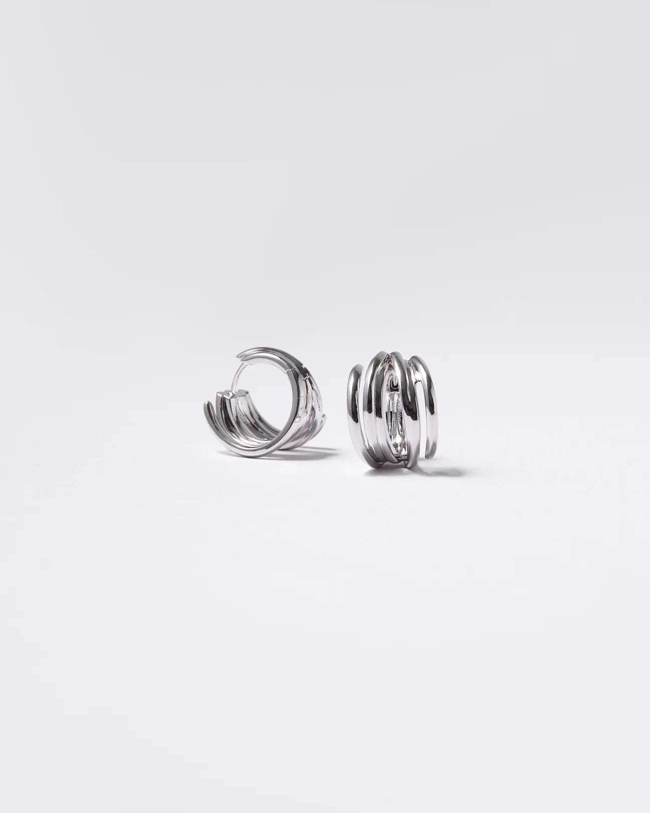 Vein Oorbellen wit goude-geplateerd