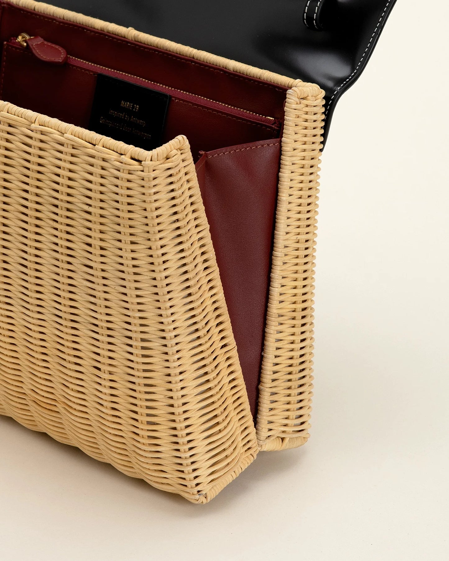 Marie 28 Haute Rattan – Zwart in Box Calf