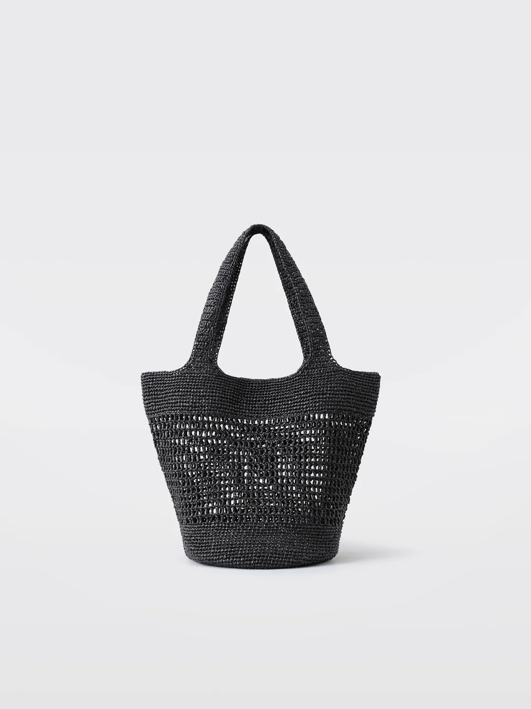 Palma Raffia Tote – Zwart