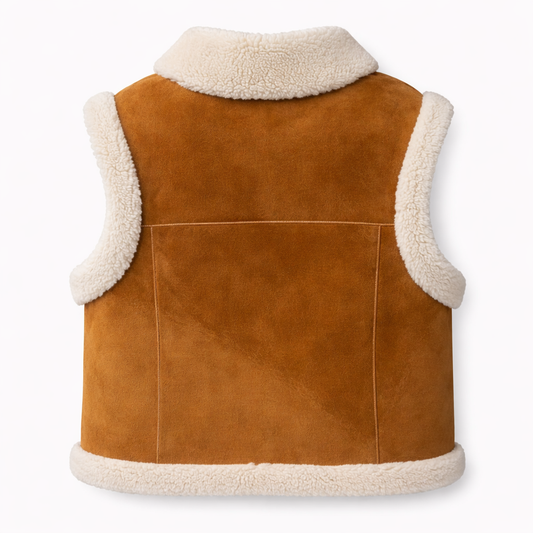 Mouton Shearling Vest – Cognac
