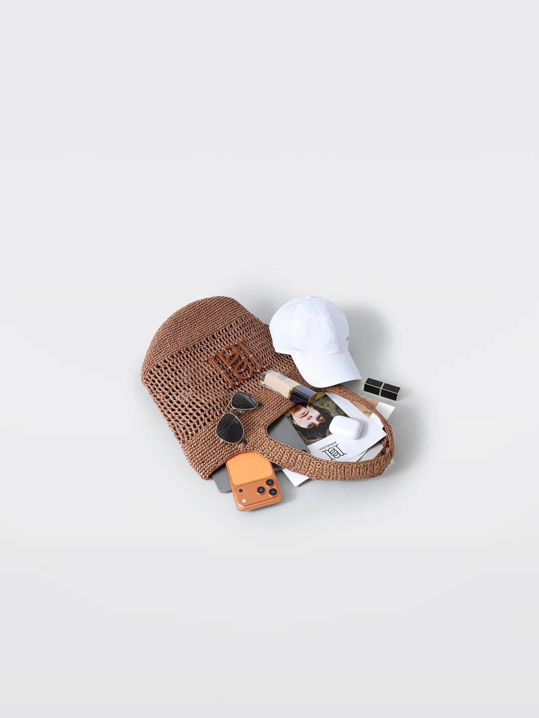Palma Raffia Tote – Terracotta Bruin