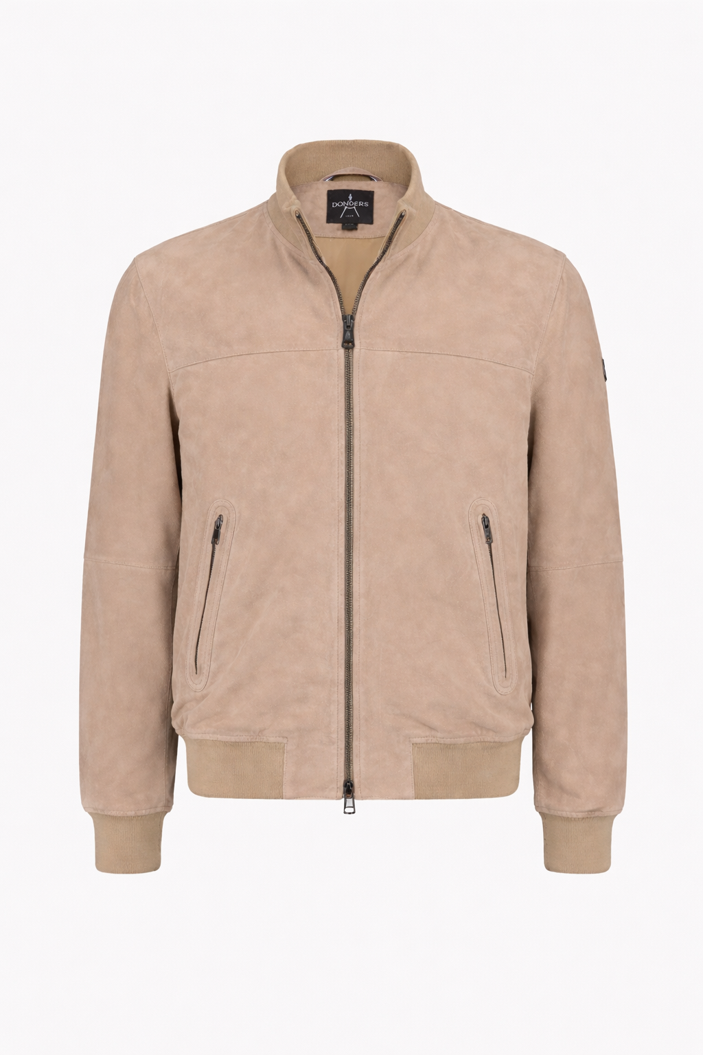Luxe Geitensuède Bomberjas – Tijdloze Elegantie in Beige/Stone