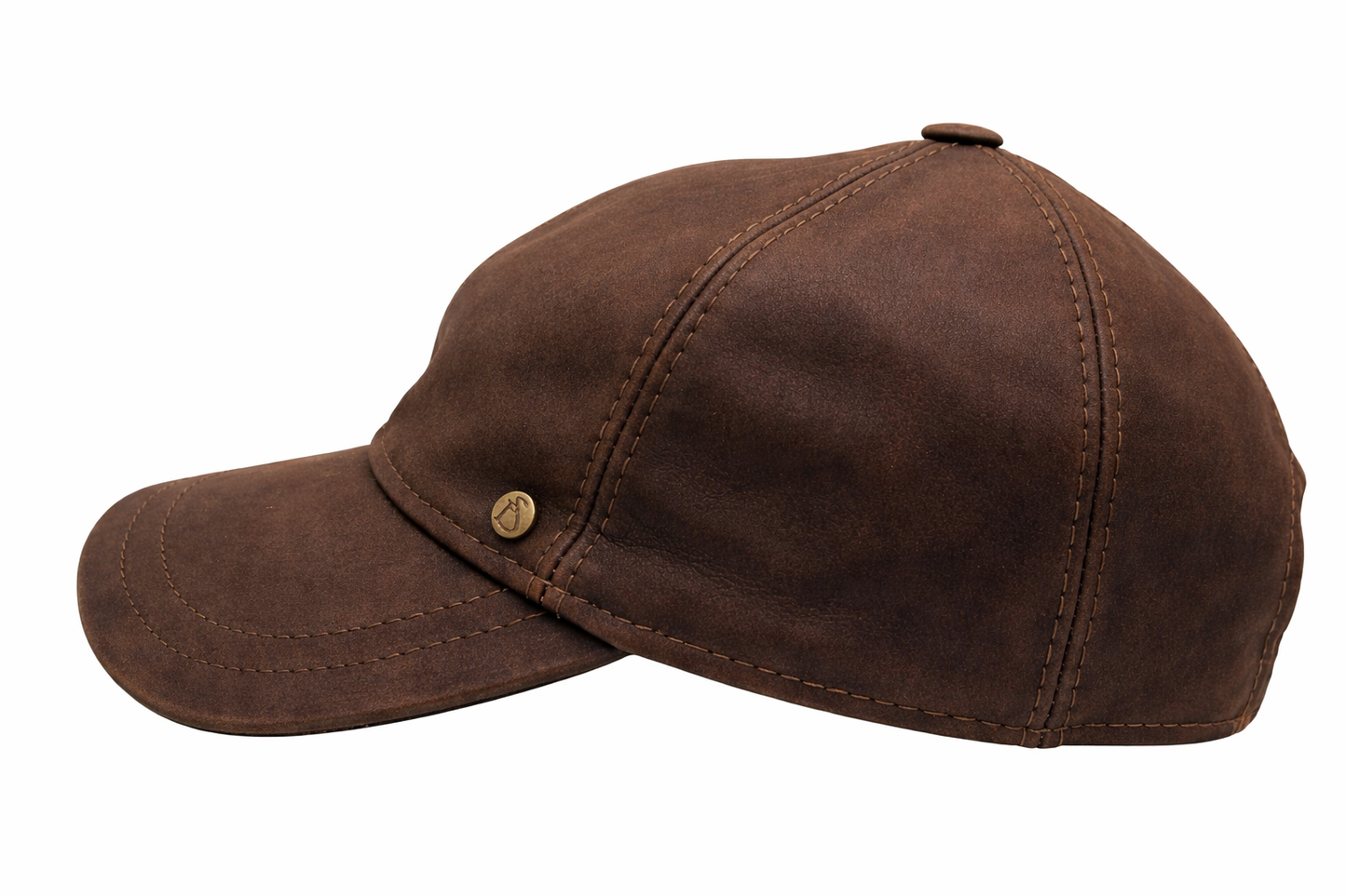 Lederen Baseball Cap – Handmade in Italy - Bruin